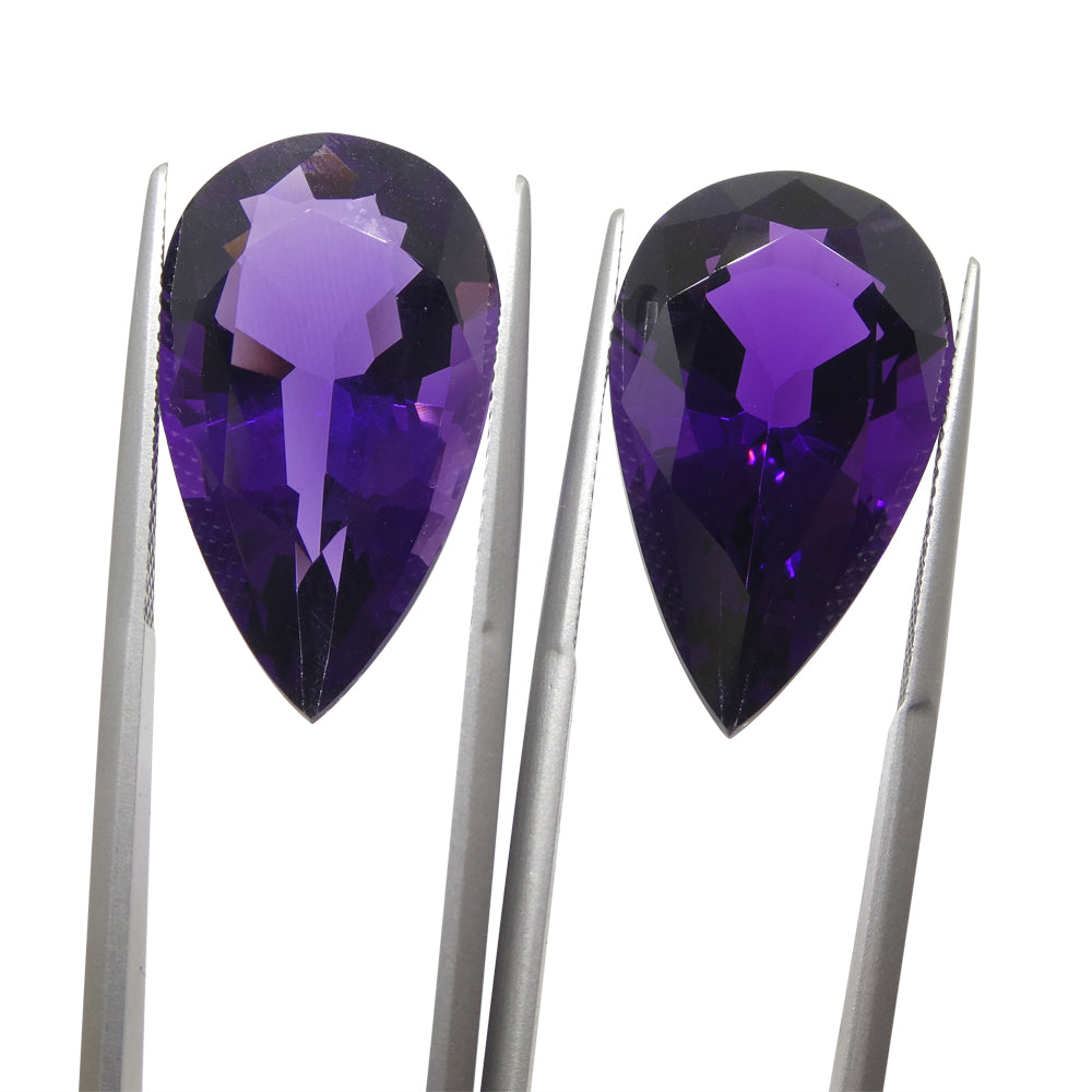 Amethyst 36.72 cts 25.19 x 19.43 x 9.75 mm / 24.97 x 19.65 x 10.93 Pear Purple $2210