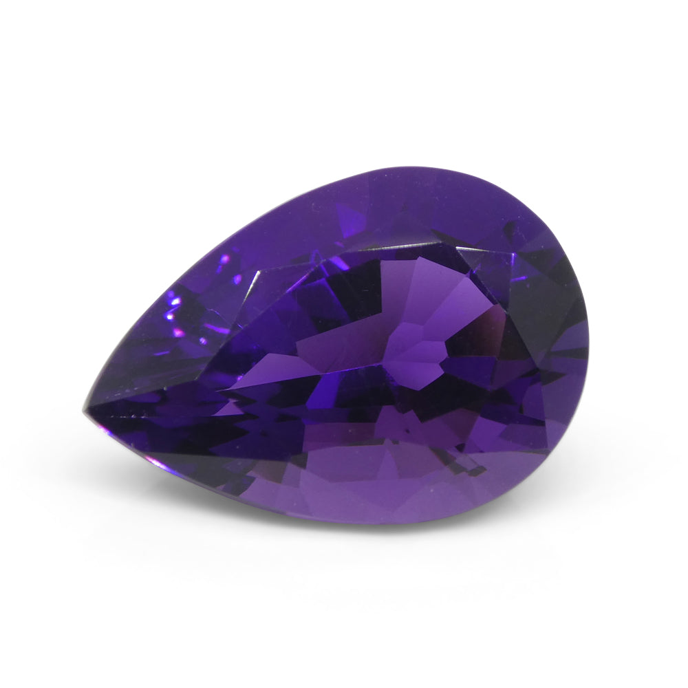 11.99ct Pear Purple Amethyst from Uruguay, premium unheated gemstone by SkyJems, Canadian gem specialists since 1967