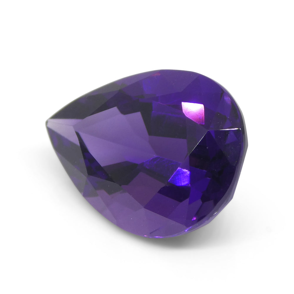 11.99ct Pear Purple Amethyst from Uruguay, vivid medium-dark gem, SkyJems premium unheated South American gemstone