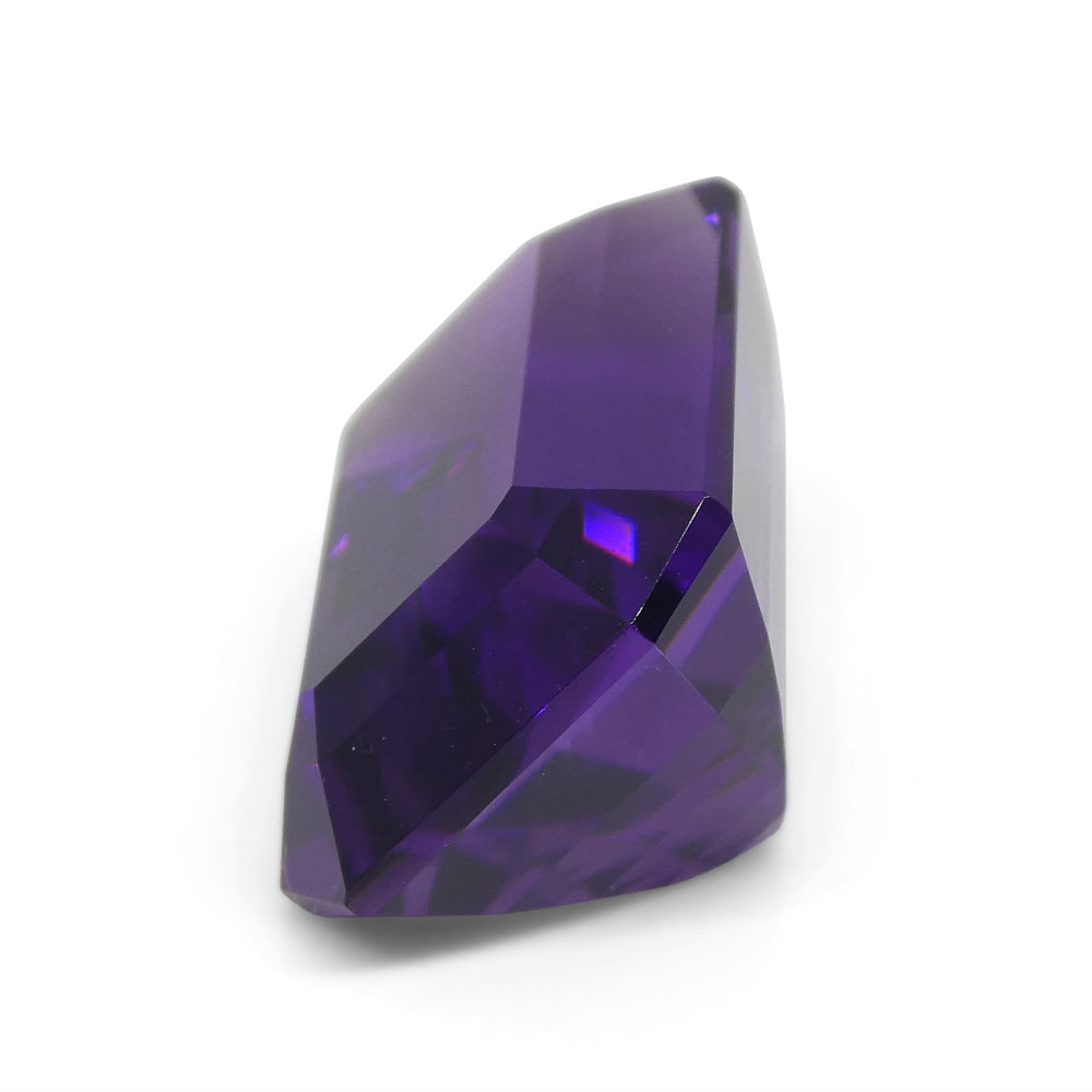 29.21ct Purple Amethyst from Uruguay, emerald cut gemstone by SkyJems, premium large-carat quartz with vivid color