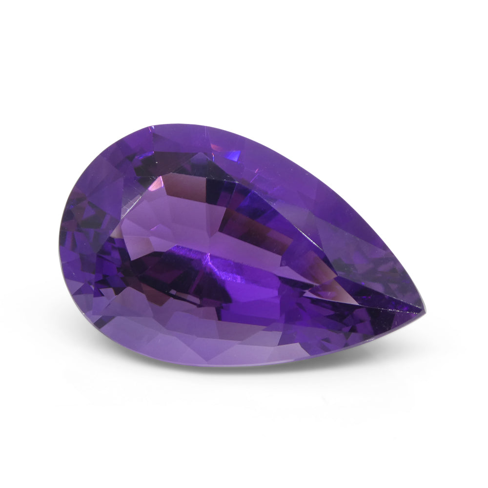 22.11 carat pear-cut purple Amethyst from Uruguay, premium gemstone by SkyJems Canadian gem specialists