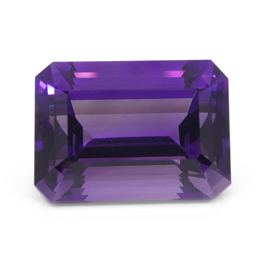33.29ct Purple Amethyst from Uruguay, emerald-cut gemstone by SkyJems, premium Canadian colored stone specialists