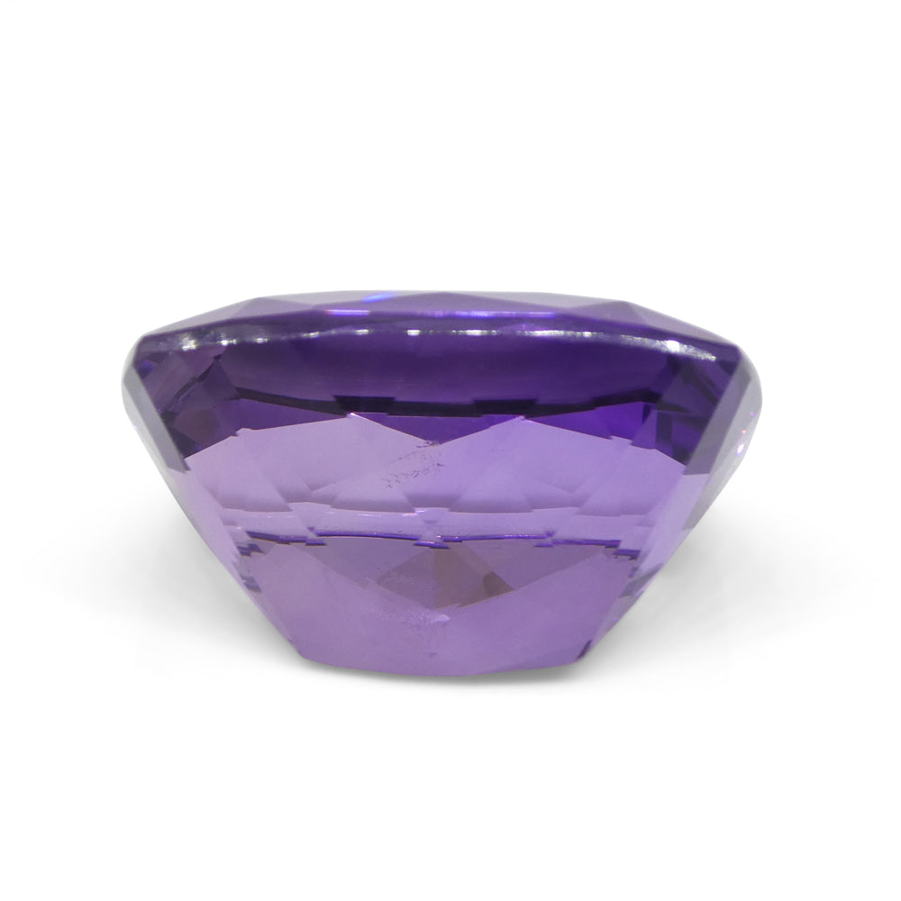 41.54 carat purple cushion-cut Uruguayan amethyst gemstone from SkyJems, premium unheated quartz with rich color and exceptio