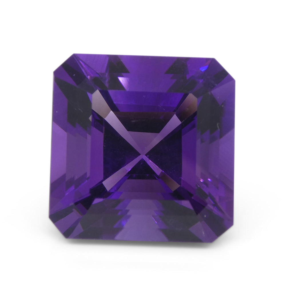 28.09ct Purple Amethyst from Uruguay, Cut Corner Square Step Cut gemstone by SkyJems Canadian gem specialists