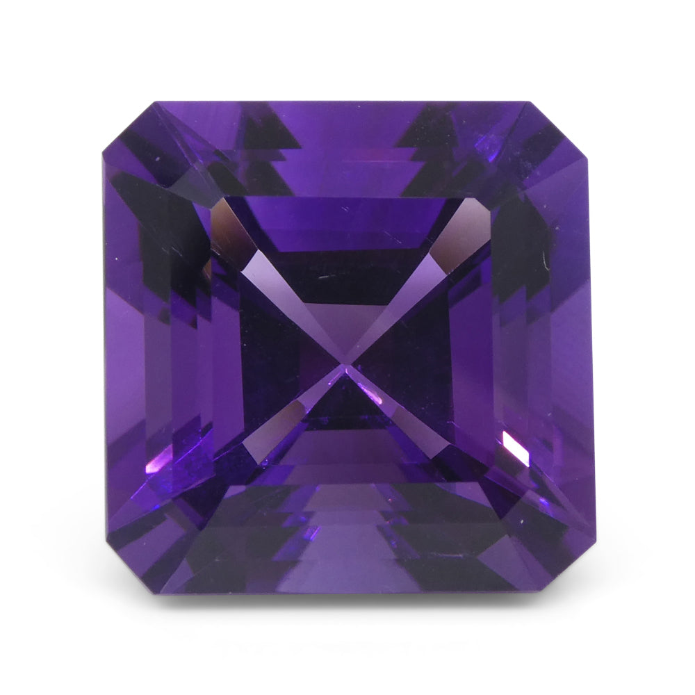 28.09ct Purple Amethyst from Uruguay, Cut Corner Square Step Cut gemstone by SkyJems Canadian gem specialists
