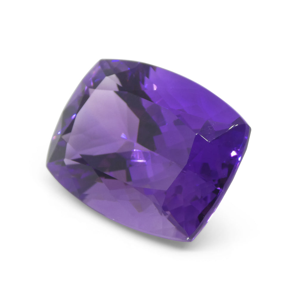 34.5 carat purple Uruguayan amethyst emerald cut gemstone, premium quality Step Cut from SkyJems Canadian gem specialists
