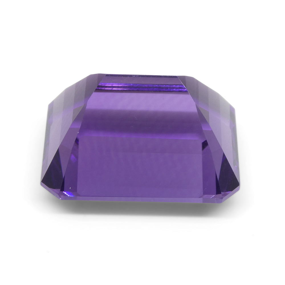 32.19 carat purple Uruguayan amethyst emerald cut gemstone, premium quality step-cut quartz from SkyJems Canadian gem special