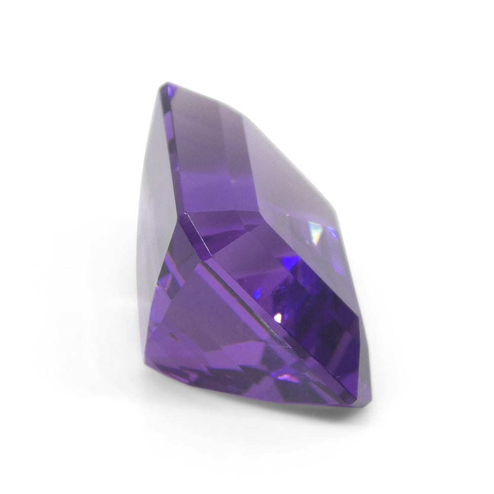 32.19 carat purple Uruguayan amethyst emerald cut gemstone from SkyJems, premium large-scale collector's gem with exceptional