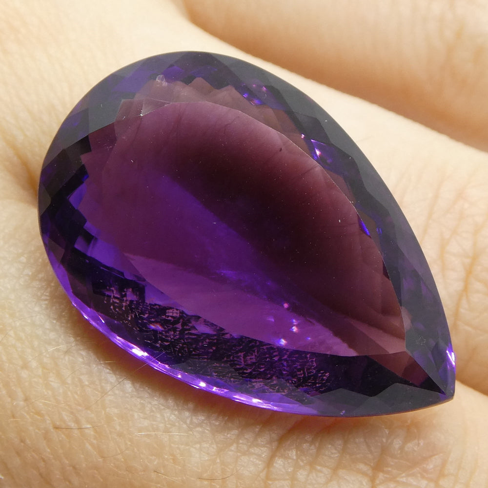 Large 34.19ct Bolivian Purple Amethyst Pear-Cut Gemstone from SkyJems Canadian Gem Specialists