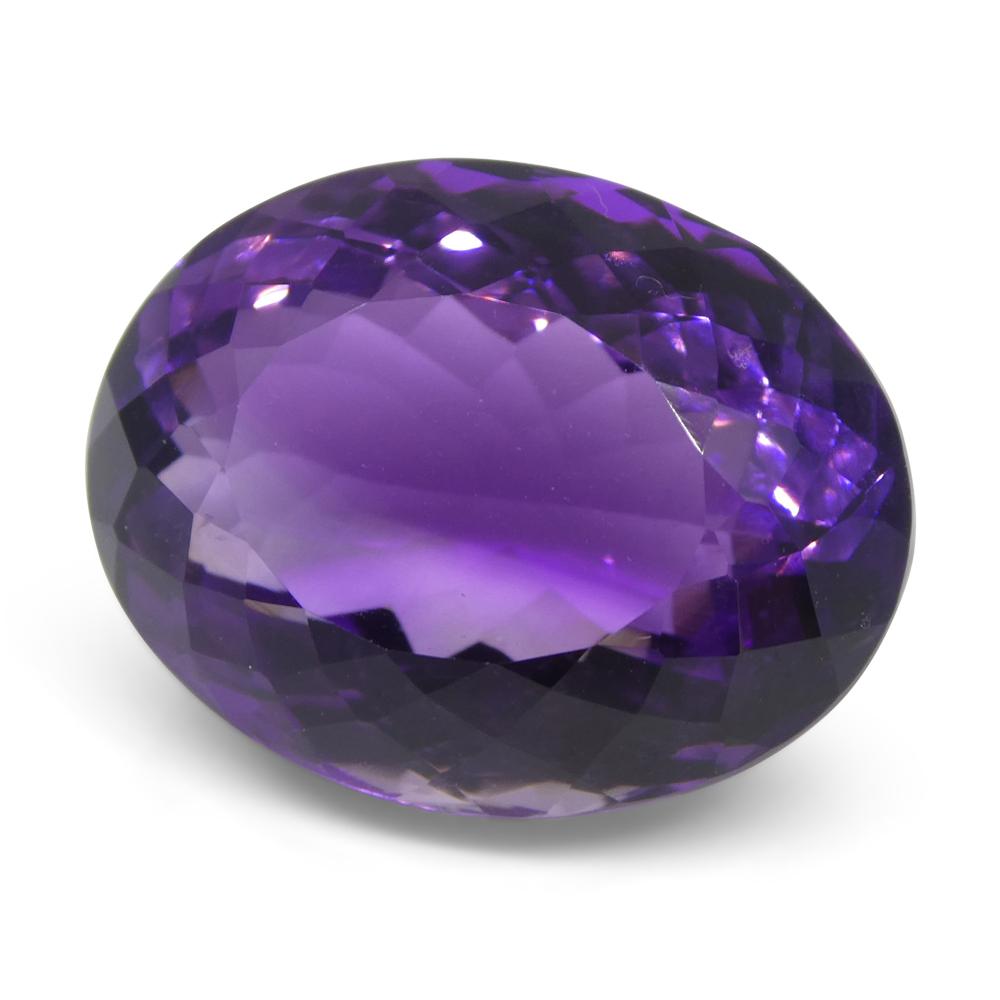 18.09 ct Brazilian Purple Oval Amethyst from SkyJems, premium unheated quartz gemstone with modified brilliant cut