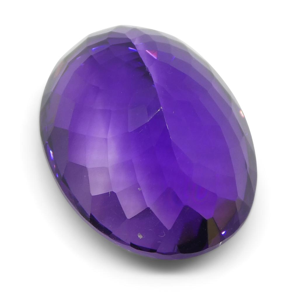 19.91 ct Brazilian Purple Oval Amethyst from SkyJems, premium unheated quartz gemstone with modified brilliant cut