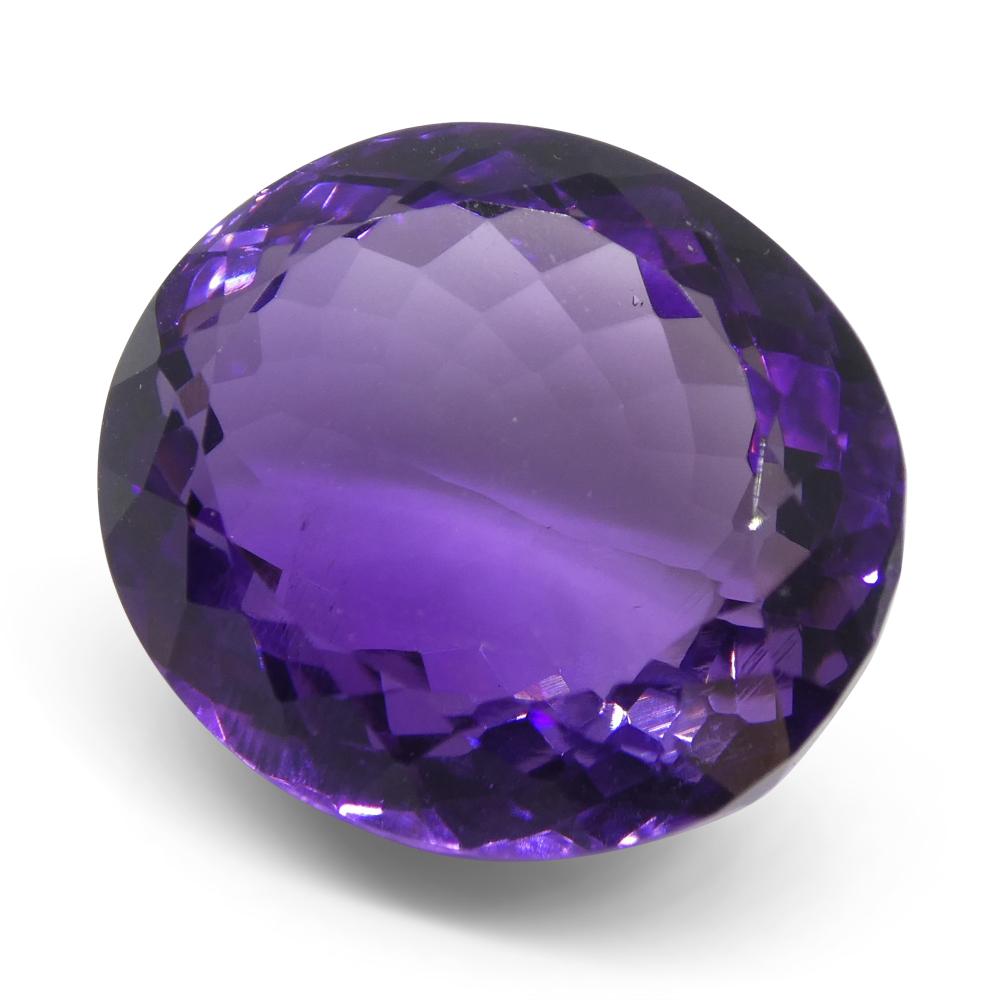 Large 18.49 ct Brazilian Purple Oval Amethyst from SkyJems, premium unheated gemstone with brilliant cut and rich color