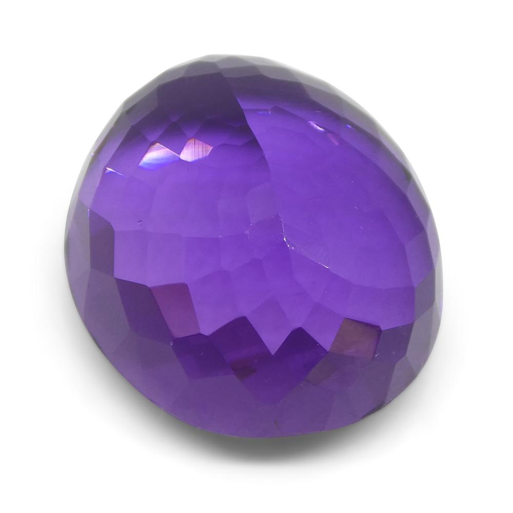 Large 18.49 ct Brazilian Purple Oval Amethyst from SkyJems, premium unheated quartz gemstone with brilliant cut
