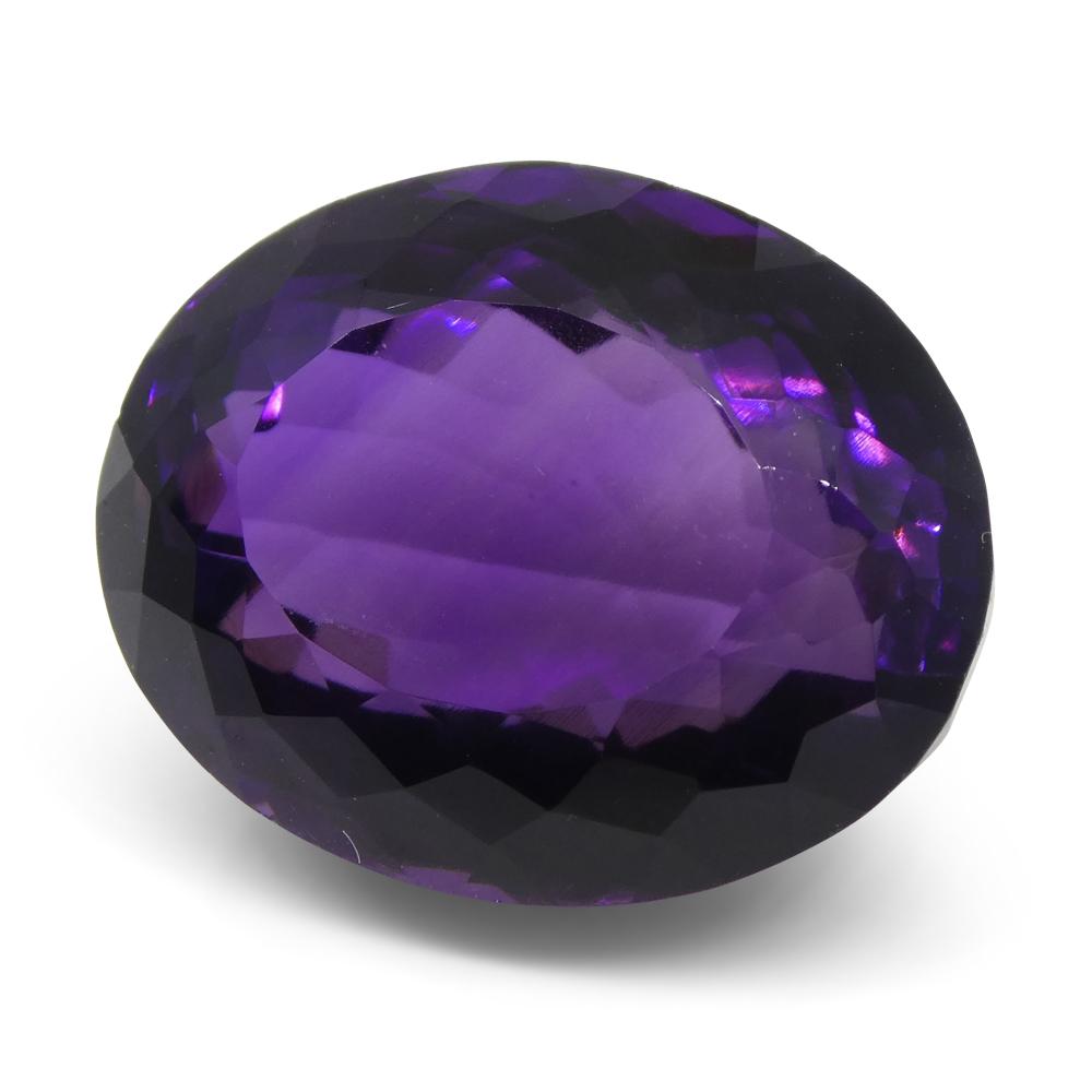 20.6 ct Oval Purple Amethyst from Brazil, premium unheated gemstone by SkyJems Canadian gem specialists