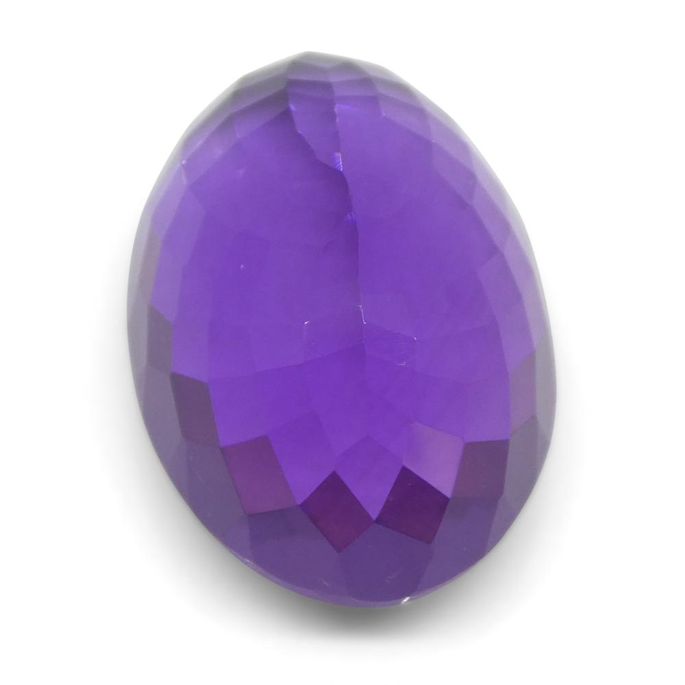 18.11 ct Brazilian Purple Oval Amethyst from SkyJems - Unheated Natural Gemstone with Brilliant Cut