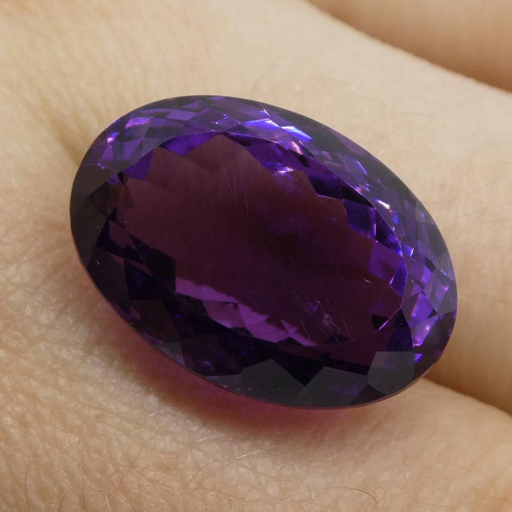 18.11 ct Oval Purple Amethyst from Brazil, premium unheated gemstone by SkyJems Canadian gem specialists