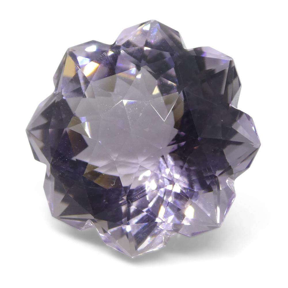 SkyJems 10.93ct Purple Brazilian Amethyst Flower Fantasy Cut Gemstone, Rare Collector's Cushion Shape