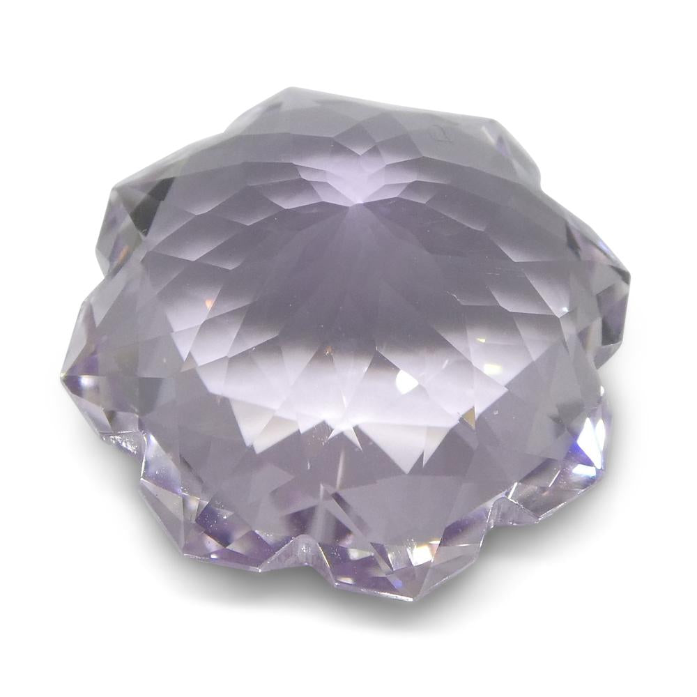 SkyJems 10.93ct Purple Brazilian Amethyst Flower Fantasy Cut Gemstone, Unique Collector's Cushion Shape