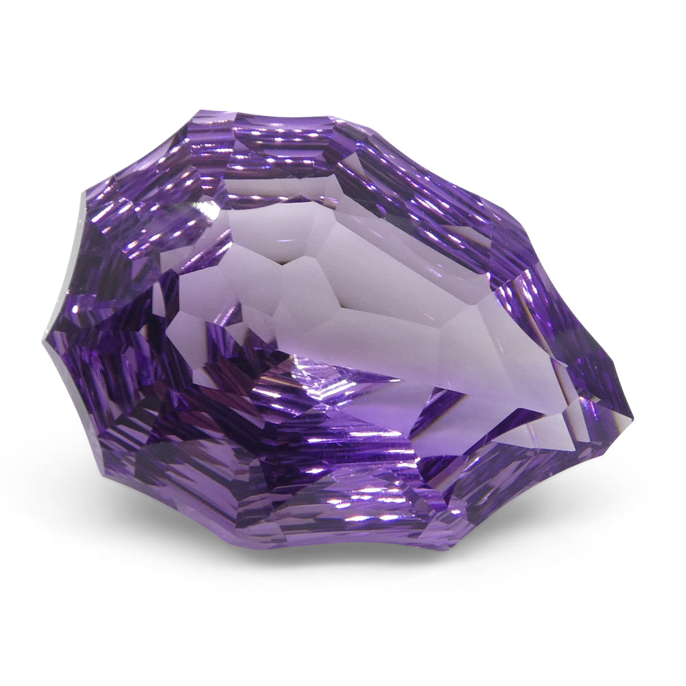 SkyJems 14ct Brazilian Pear Amethyst Hypatia Fantasy Cut - Vivid Purple Precision Gemstone