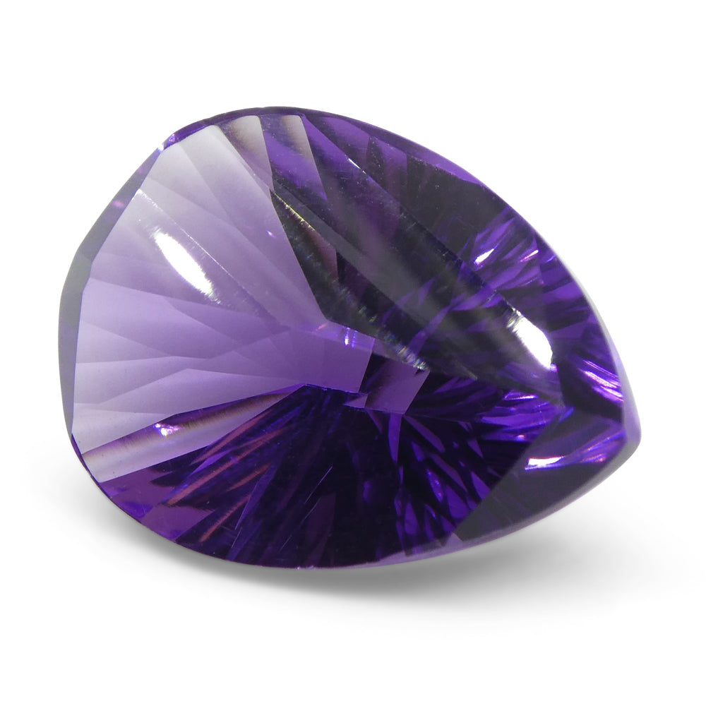 SkyJems 7.10ct Purple Pear Amethyst from Brazil, Precision Fantasy/Fancy Cut Gemstone for Jewelry Collectors
