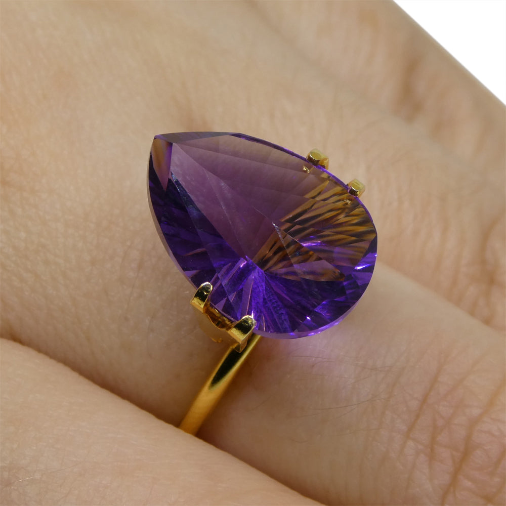 SkyJems 7.10ct Purple Pear Amethyst from Brazil, Precision Fantasy/Fancy Cut Gemstone for Jewelry Collectors