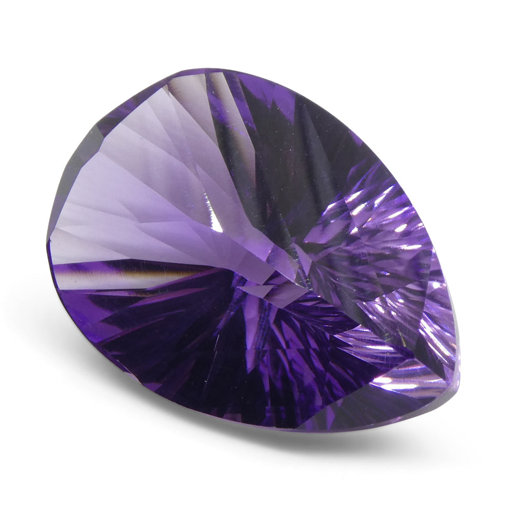 SkyJems 9.50ct Purple Pear Amethyst from Brazil, Precision Fantasy/Fancy Cut Gemstone for Fine Jewelry