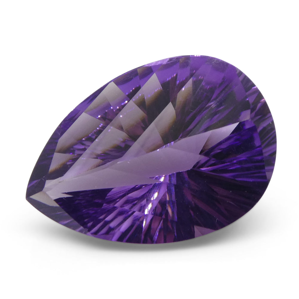 SkyJems 9.50ct Pear Brazilian Purple Amethyst Fantasy Cut Gemstone, Precision Crafted Collector's Specimen