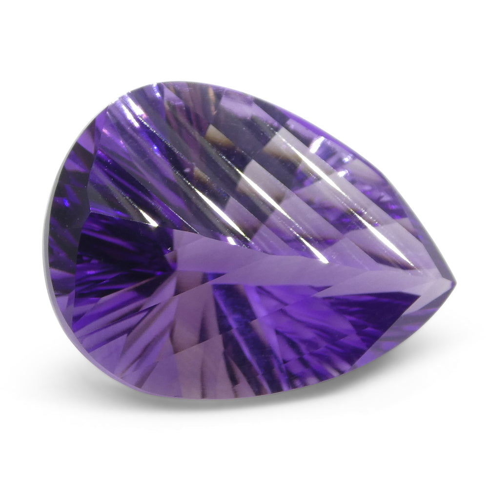 13.30ct Purple Pear Amethyst from Brazil, Precision Fantasy Cut by SkyJems Canadian Gemstone Experts