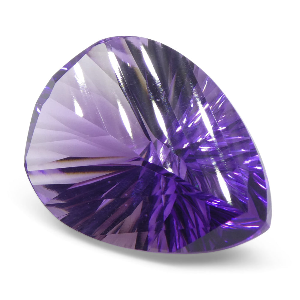13.30ct Purple Pear Amethyst 'Gloria' Fantasy Cut from Brazil, precision-crafted by SkyJems Canadian gemstone experts