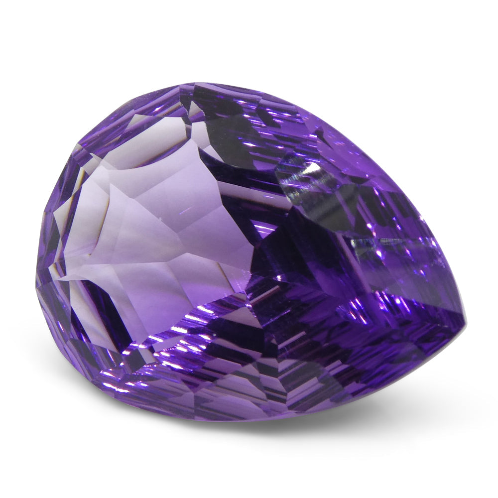SkyJems 14ct Brazilian Purple Pear Amethyst Fantasy Cut Gemstone, Precision Crafted Collector's Gem