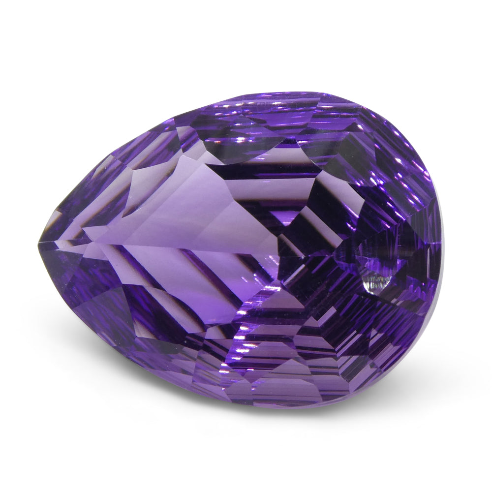 SkyJems 14ct Brazilian Purple Pear Amethyst Fancy Cut Gemstone, Precision Crafted Collector's Gem