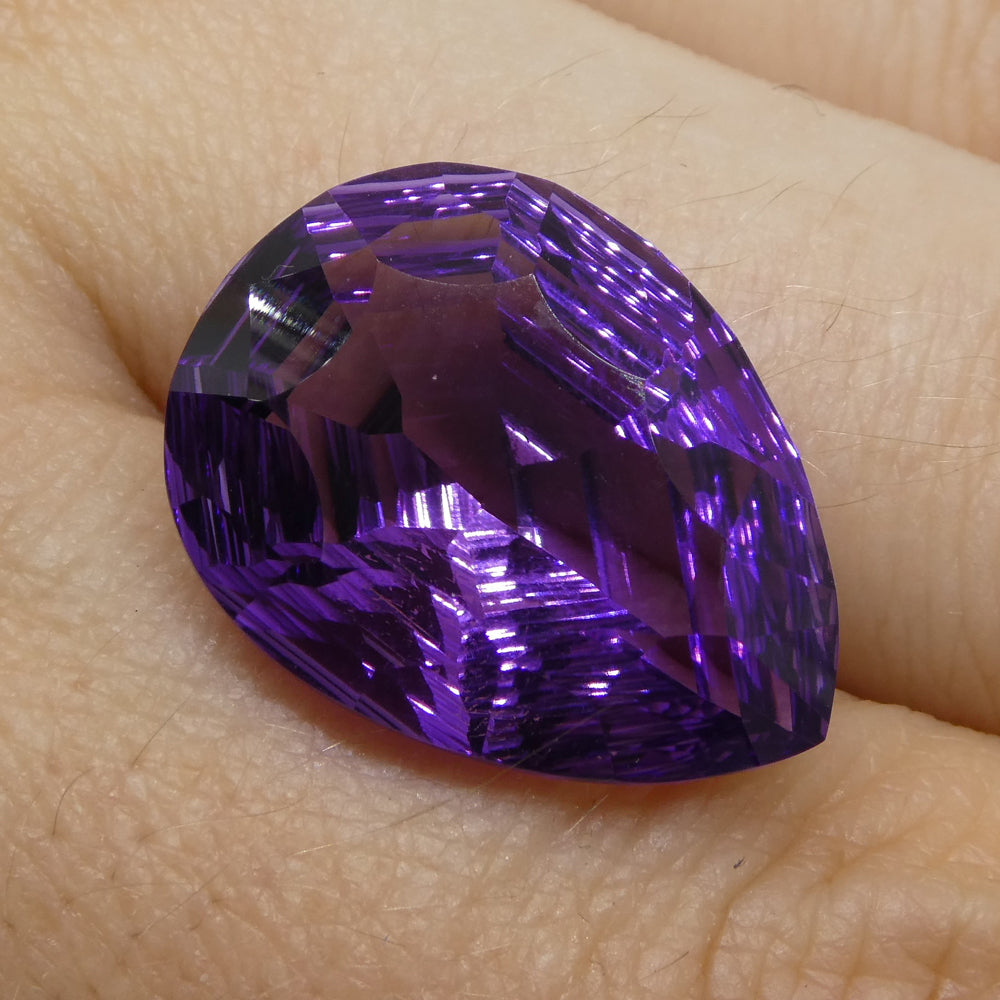 SkyJems 14ct Brazilian Purple Pear Amethyst Fancy Cut Gemstone, Precision Crafted Collector's Gem