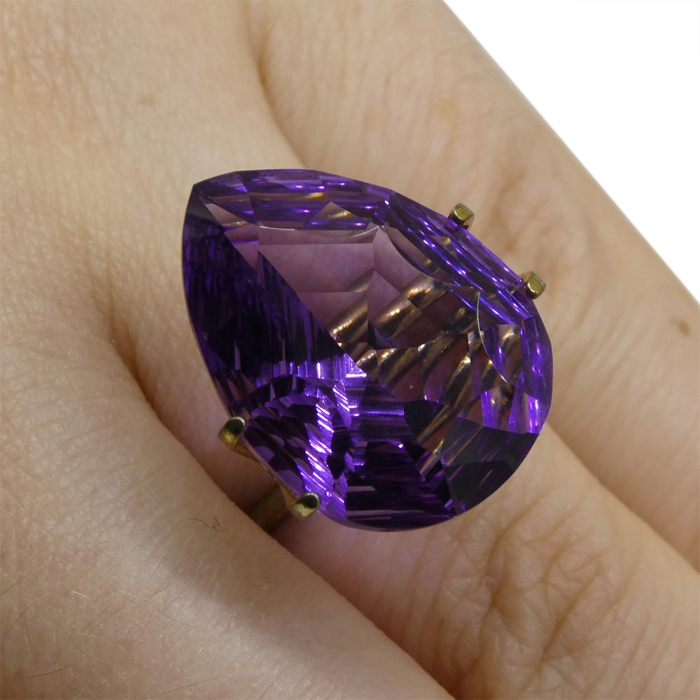 SkyJems 14ct Pear Brazilian Purple Amethyst Fancy Cut Gemstone, Precision Crafted Collector's Gem