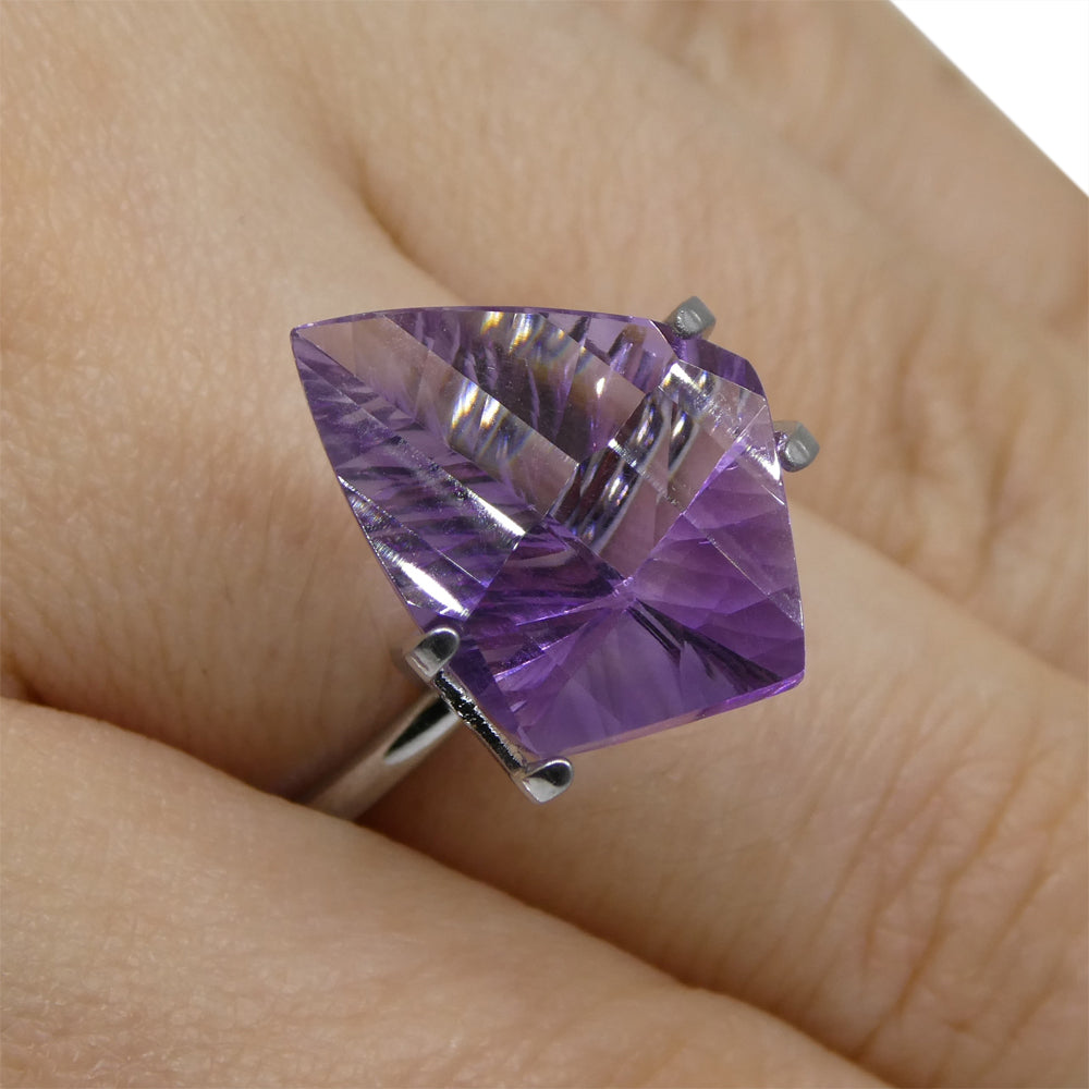 SkyJems 7ct Purple Shield Amethyst from Brazil, elegant Fantasy/Fancy Cut gemstone for fine jewelry collectors