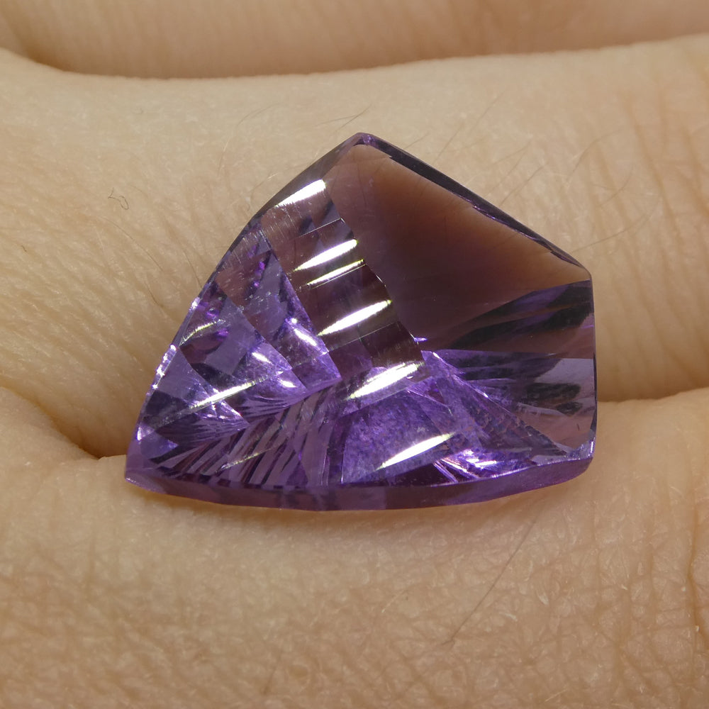 SkyJems 10ct Shield-Cut Purple Amethyst from Brazil, elegant Fantasy/Fancy trillion gemstone for fine jewelry