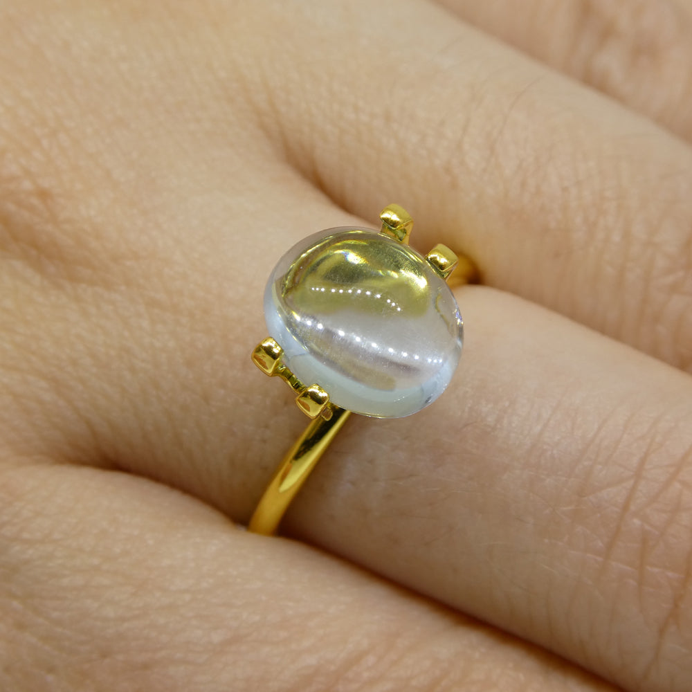 SkyJems Brazilian Blue Aquamarine Cabochon: 3.36ct Oval Gemstone from Brazil's Finest Gem Collection