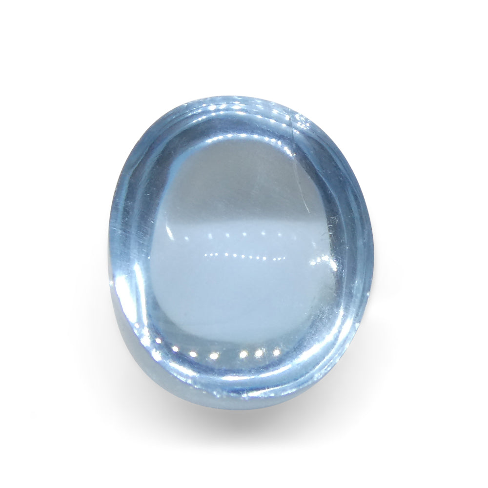 SkyJems Brazilian Blue Aquamarine Oval Cabochon, 3.36 carats - Rare Gemstone from Brazil's Finest Mineral Deposits