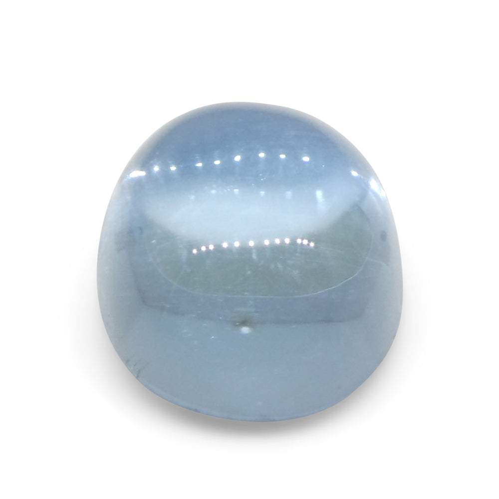 SkyJems Blue Aquamarine Cabochon 3.36ct Oval Gemstone from Brazil, Natural Unheated Beryl Gem