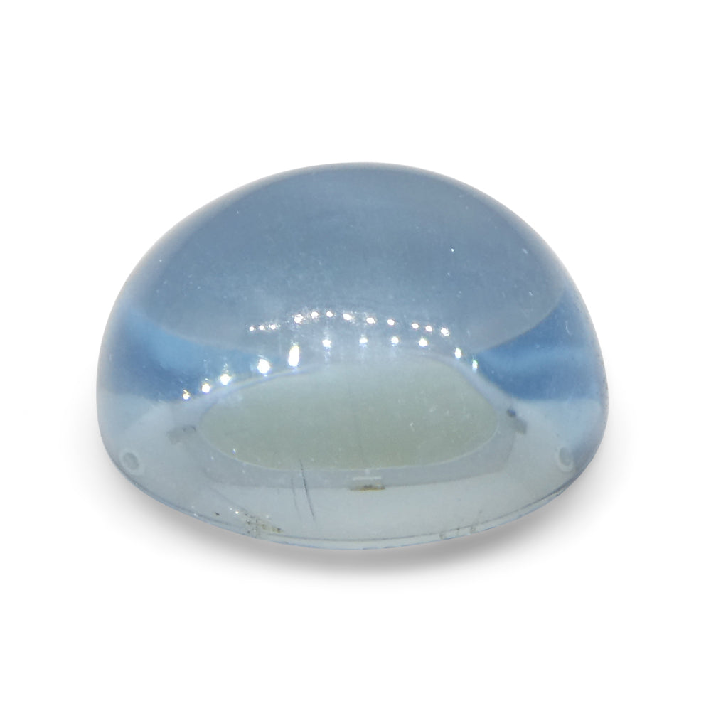 SkyJems Brazilian Blue Aquamarine Oval Cabochon Gemstone, 3.36 carats, Natural Untreated Beryl from Brazil