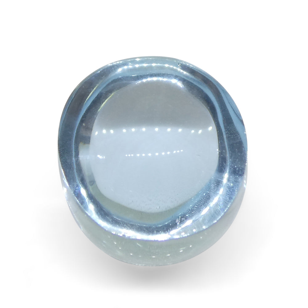 SkyJems Blue Aquamarine Cabochon: 3.4ct Oval Brazilian Gemstone for Fine Jewelry and Collectors