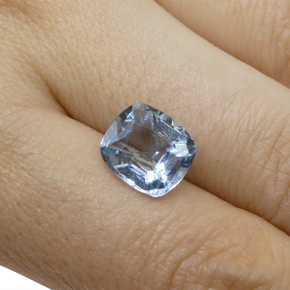 3.01ct Brazilian Blue Aquamarine Cushion Gemstone from SkyJems Rare Gem Collection