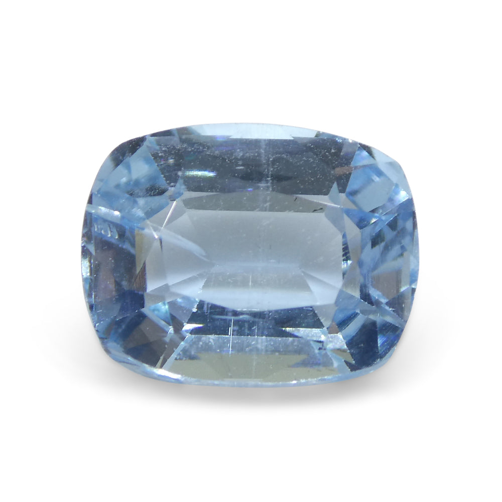 SkyJems 4.25ct Brazilian Blue Aquamarine Cushion Cut Gemstone - Rare Natural Beryl from Brazil