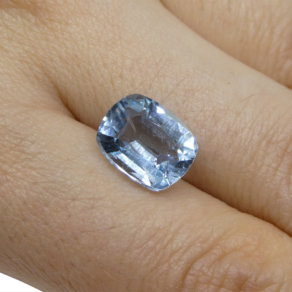 4.25ct Brazilian Blue Aquamarine Cushion Gemstone from SkyJems, Rare Beryl Fine Jewelry Stone