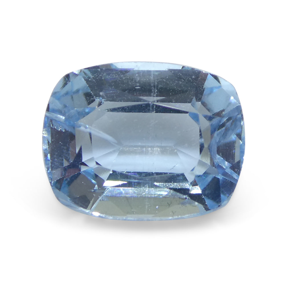 SkyJems 4.25ct Brazilian Blue Aquamarine Cushion Cut Gemstone, Vibrant Medium-Light Azure Beryl Gem