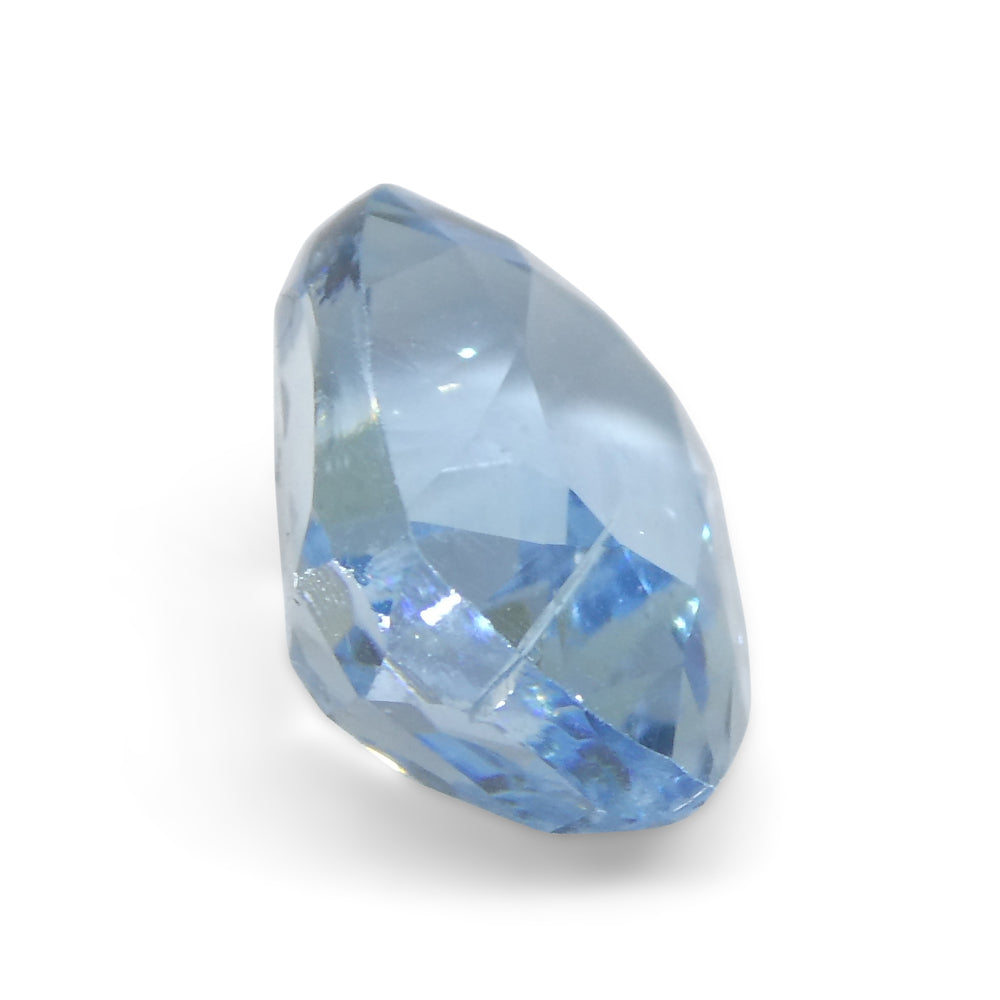 SkyJems 4.25ct Brazilian Blue Aquamarine Cushion Cut Gemstone, Vibrant Medium-Light Azure Beryl from Brazil