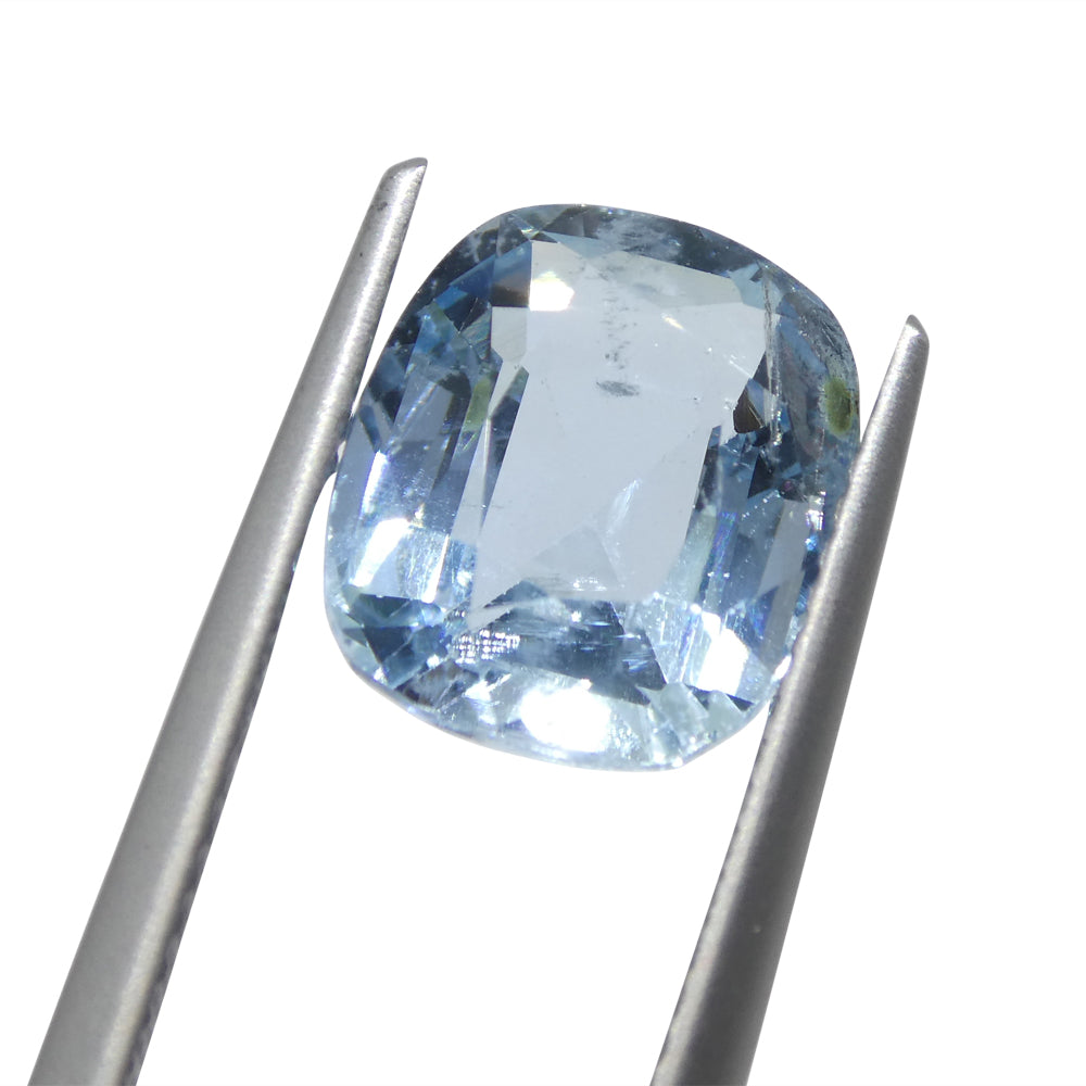 Stunning 3.6ct Brazilian Blue Aquamarine Cushion Gemstone from SkyJems' Premium Colored Stone Collection