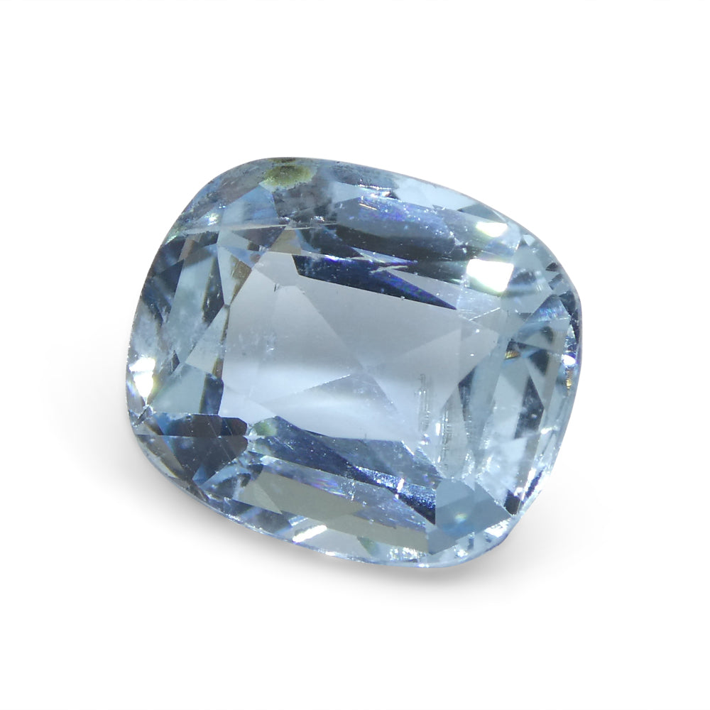 SkyJems 3.6ct Brazilian Blue Aquamarine Cushion Cut Gemstone, Vibrant Medium-Light Azure Beryl from Brazil