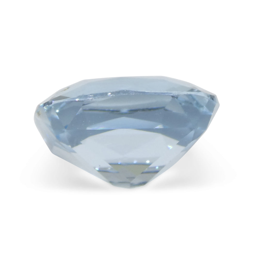 SkyJems 2.6ct Square Cushion Blue Aquamarine from Brazil, premium Brazilian gemstone with brilliant cut and medium-light blue