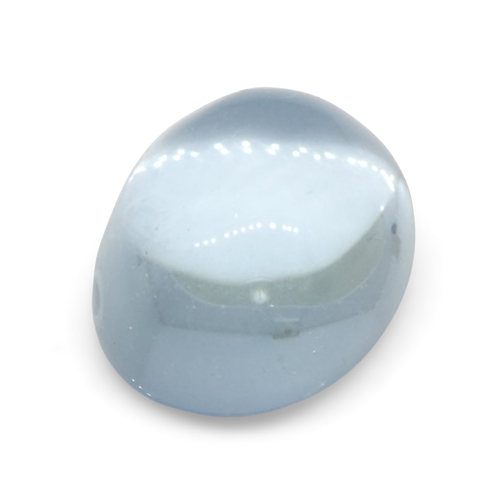 SkyJems 3.29ct Blue Aquamarine Oval Cabochon from Brazil - Rare Natural Gemstone for Jewelry Collectors