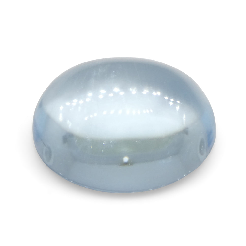 2.97ct Blue Aquamarine Oval Cabochon from Brazil, unheated natural gemstone by SkyJems Canadian gem experts